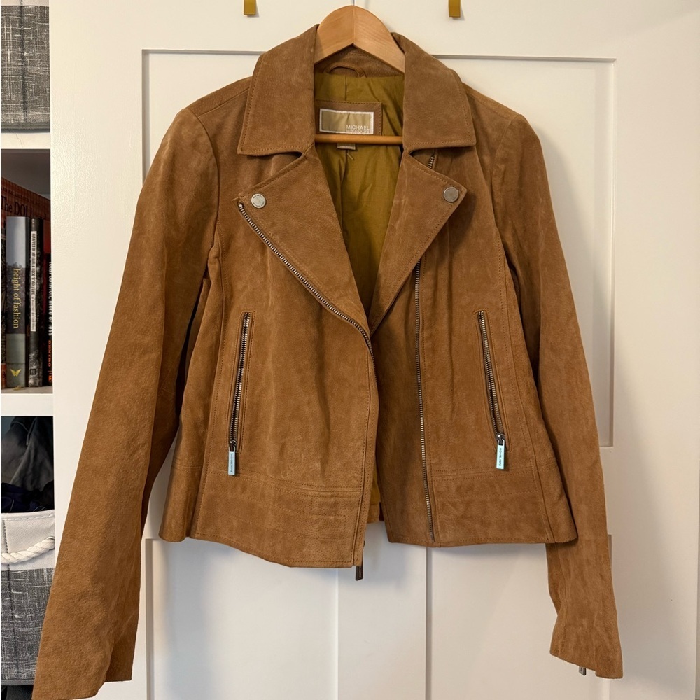 Michael Kors Tan Leather Jacket - Picture 2 of 9
